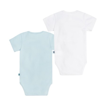 Body baby with a short sleeve "Pea", height is 74 cm, the color is white, blue, 2 pcs-1