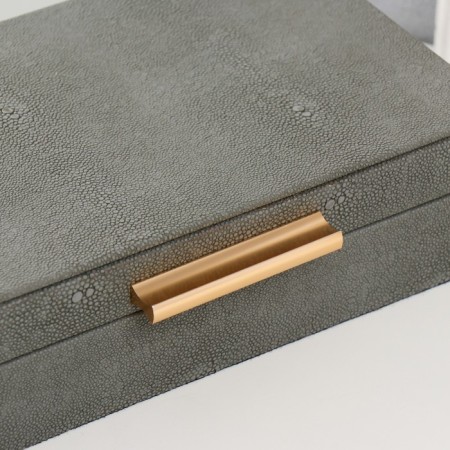 Casket wood to the leatherette "noble gray" 25x15x6.5 cm-1