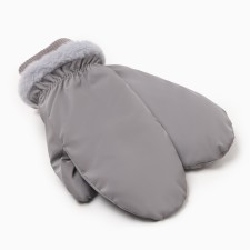 Women's mittens minku, gray color, 25 cm