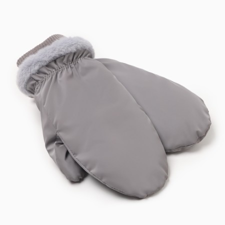 Women's mittens minku, gray color, 25 cm