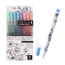 Set of gel pens 8 colors Sketch & Art Uni Write.pastels, 0.8 mm