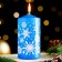 Candle - New Year's "Snowflakes" cylinder, 5x10 cm, blue with silver, mix