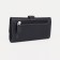 Male purse on a button, for bills, for cards, for coins, black color