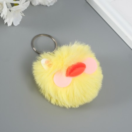 Fluffy on the ring "Unusual duckling" yellow 10x6x6 cm-2