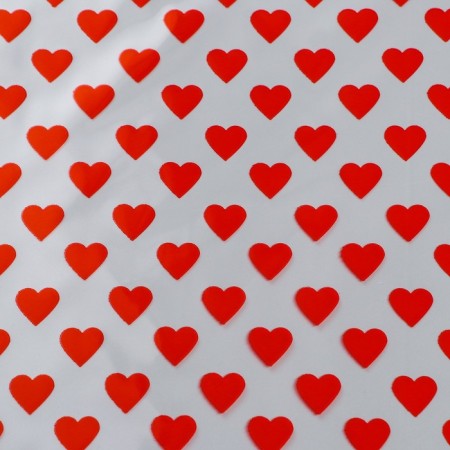 Film Color "Hearts", red, 0.7 x 7.6 m, 40 μm, 200 grams-2
