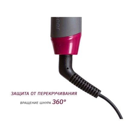 Pioneer HS-10125 curling iron, ceramics, d = 10 mm, up to 200 ° C, pink-gray-6
