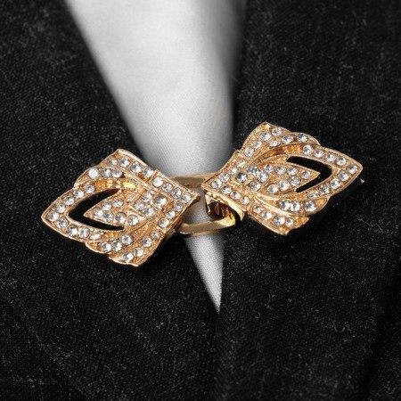 Cardigan clamp "Peaks", white color in gold