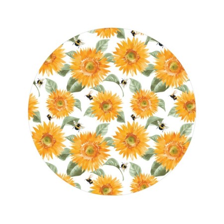 Pareo and beach rug "sunflower and bumblebee", d = 150 cm-1