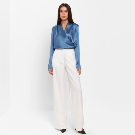 Women's blouse with a drapician Mist: Classic Collection p. 44, blue color-3