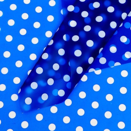 Matte film "Large peas" blue, 0.58 x 0.58 m