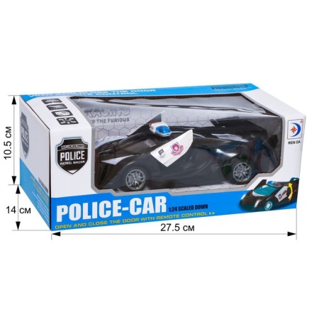 Radio -controlled “Police” machine, light, doors open, works from batteries-4