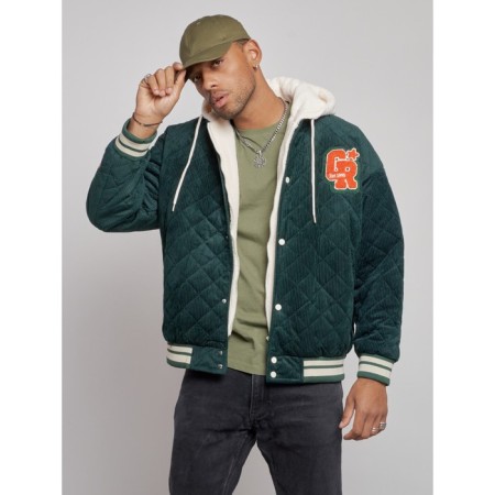 Male bomber, size 48, dark green color-7