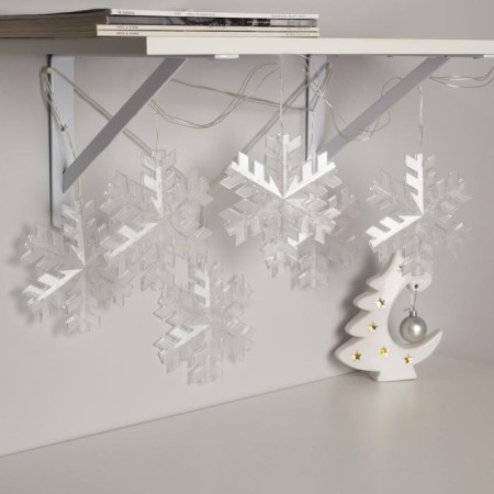 Garland “thread” 2 m with nozzles “Matova Snowflake”, IP20, transparent thread, 36 LED, glow of multi (RG/RB), blinking, 220 V-2