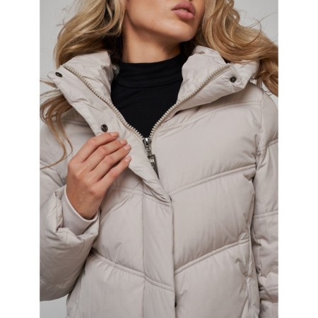 Coat insulated winter female, size 50, light-gray color-12