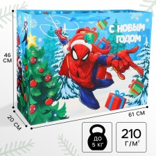 New Year. Gift package, 61x46x20 cm, packaging, spider-man