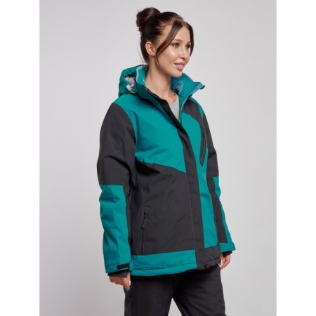 Ski jacket female, size 60, dark green color-2
