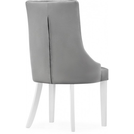 Wooden chair Elegance array of gvee/fabric, white/gray 52x58x96 cm-3