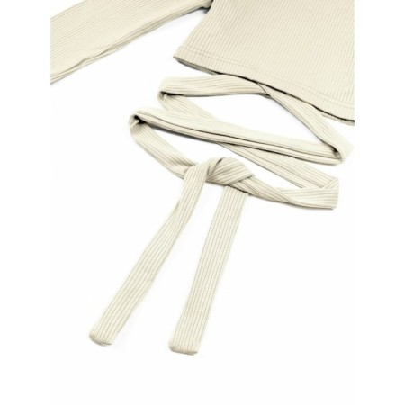 Top for a girl with long sleeves on Generation ties, height 152 cm, milk color-7