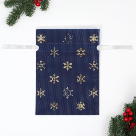 Gift bag "Golden Snowflakes", 22 x 31 cm-1