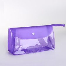 Cosmetic bag on the button, purple color