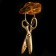 Talisman keyhole "Scissors", natural amber