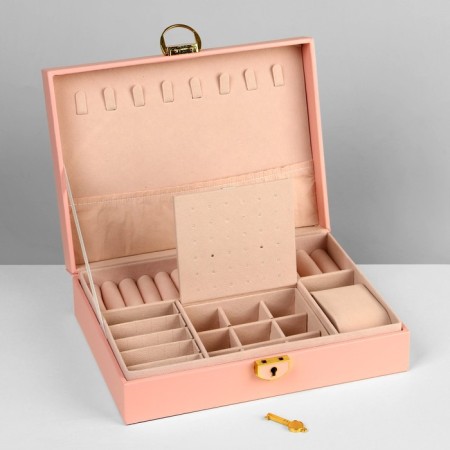 Steam for jewelry "Casket" 1 tier, 17 × 23 × 6.5 cm, pink color-6