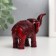 NECKE Polystone "Elephant in Popon" Dark Red 9.5x5x5.5 cm