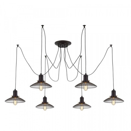 Suspended Citilux "Edison" CL451062, 6x75W, E27, Black Color-15