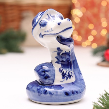 Souvenir "Snake", No. 3, Gzhel, 11 cm