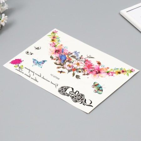 Tattoo on the body color "Flower necklace" 36.5x22 cm-1