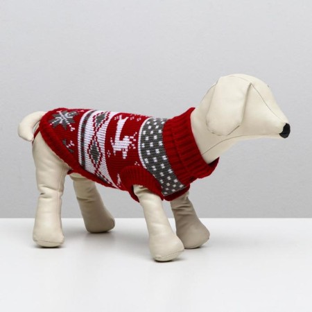 Sweater "Running Deer", 3XL (DS 46, Osh 46, OG 38-64 cm), burgundy-1