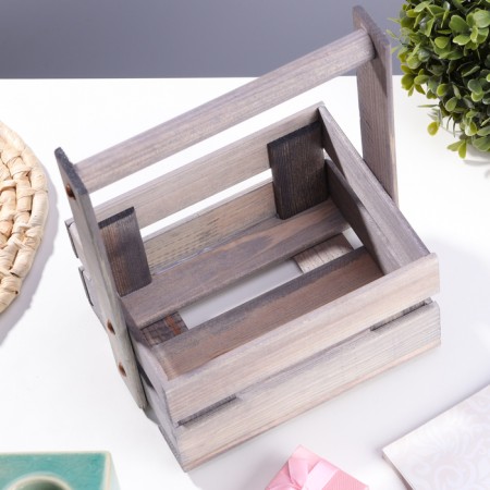 Box for potted flowers, 16x16x9/28 cm, spruce-4