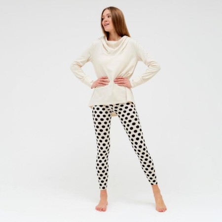 Female set (hoodies, leggings) minku beige color, river 44