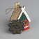 Christmas tree toy "House with Santa", from batteries, glow warm white