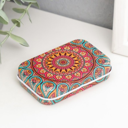 Casket metal rectangular "Bright pattern" mix 5x7.5x1.7 cm-3