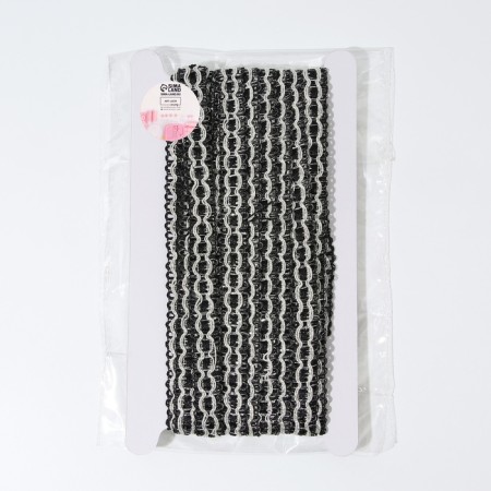 Decorative braid, 16 mm, 9.1 ± 1 m, black/silver color-2