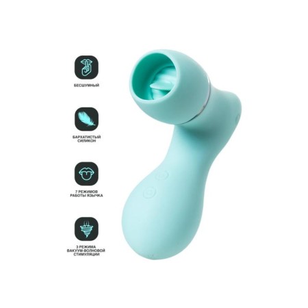 Vacuum clitoris stimulator with the tongue of Jos Dingo, silicone, mint color-8
