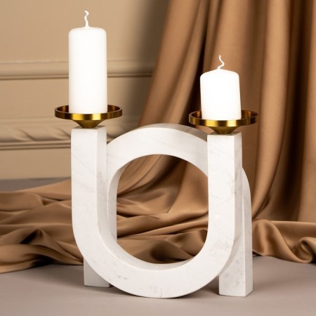 Brass Brass, marble "Camellia" 19 x 18 x 8 cm-11