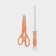 A set of kitchen knives on a stand, 8 knives, knife, scissors, orange color