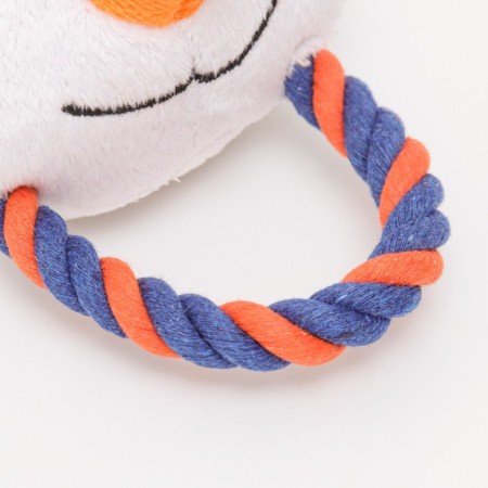 Soft toy for dogs "Snowman with a rope" with a squeak-4