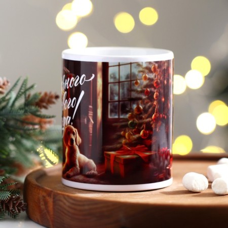 Ceramic "Tale" mug, 320 ml, white color-2