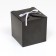 The box is folding, square, black, 12 x 12 x 12 cm,