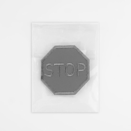Reflective thermonacle “Stop”, 4.7 × 4.7 cm, color gray color-6