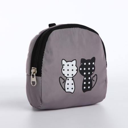 Youth backpack from textiles, 3 pockets, wallet, gray color-7