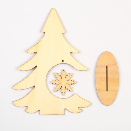 Wood painting "New Year! Christmas tree ", New Year's set for creativity-4