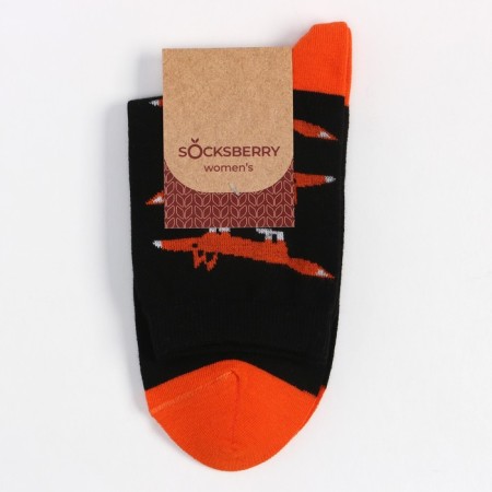 Women's socks, black color/fox, size 23-4