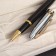 Gift handle, ballpoint "line", in the leatherette case, black/silver case