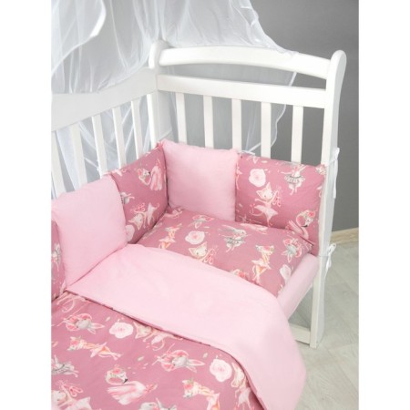 Set in the crib "Delicate dance", 15 objects, pink color-4