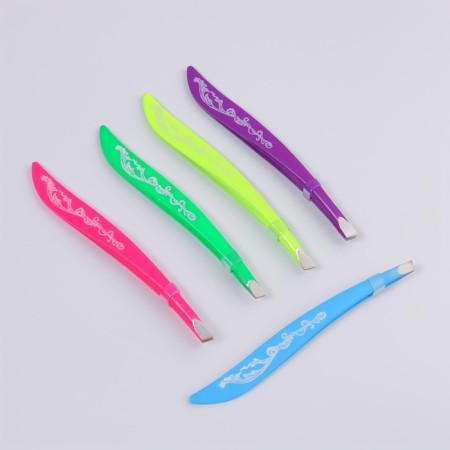 Pinzet begged, narrow, 9 cm, mix color