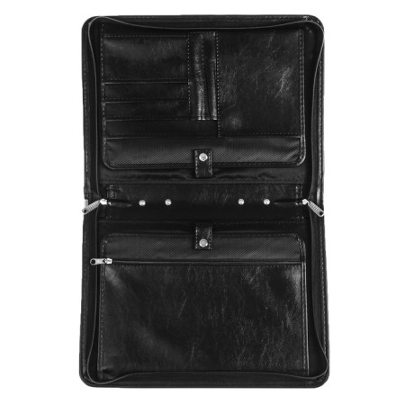 Business folder, artificial leather, 370 x 275 x 50 mm, transformer handle, 3D54 "crocodile", black-5